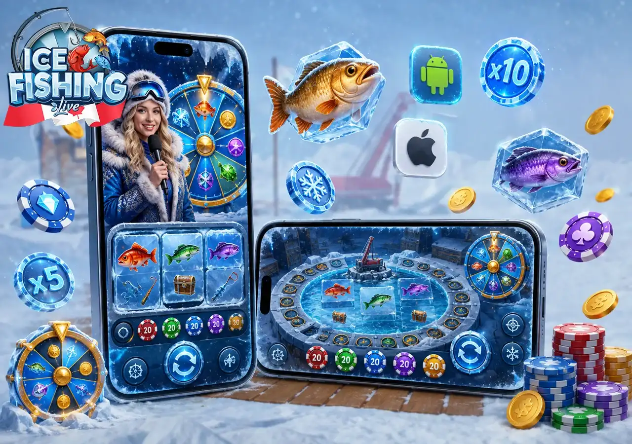 Version mobile avec hôte live, roue des gains et zones de mise