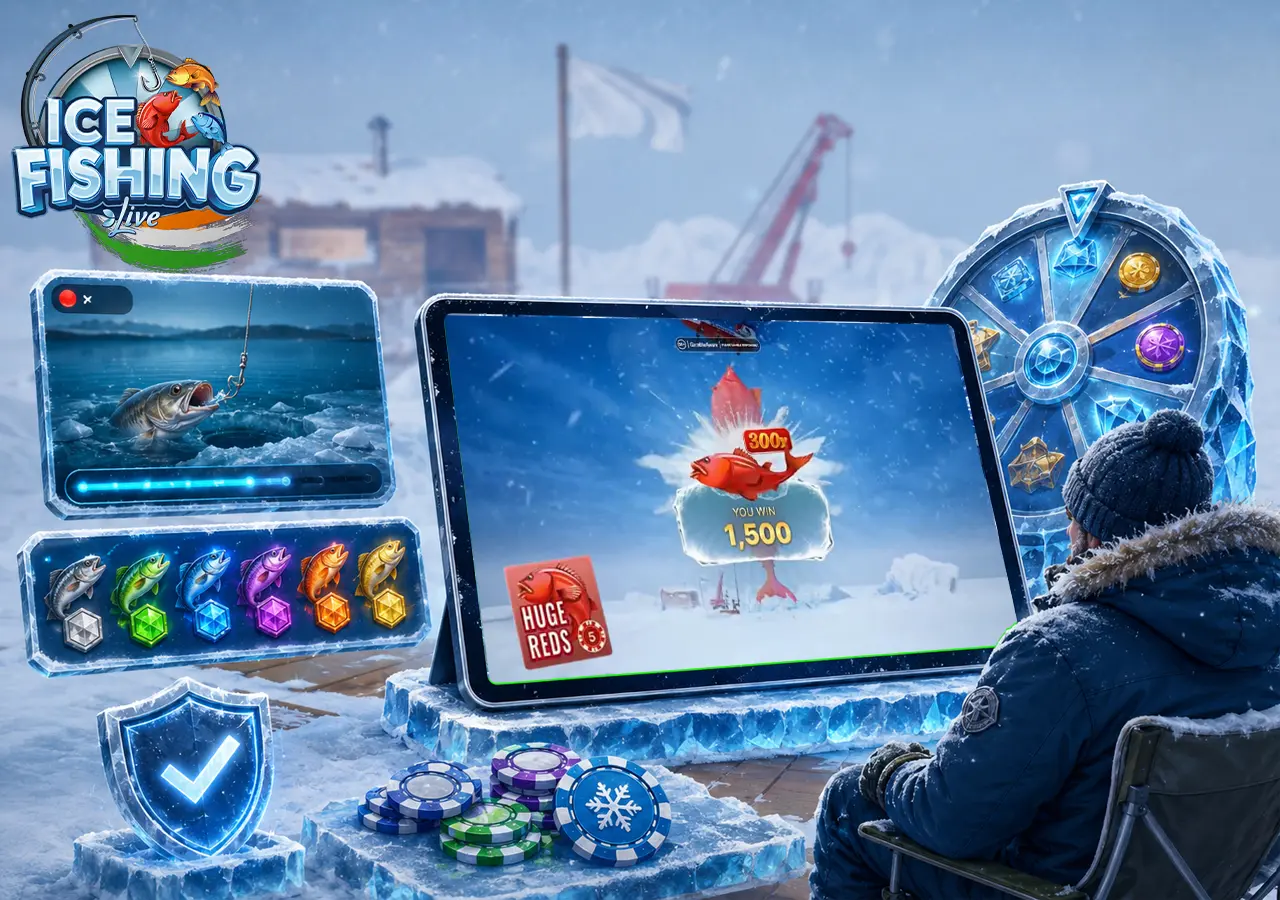 Ice Fishing demo mode with practice play, game preview and risk-free learning